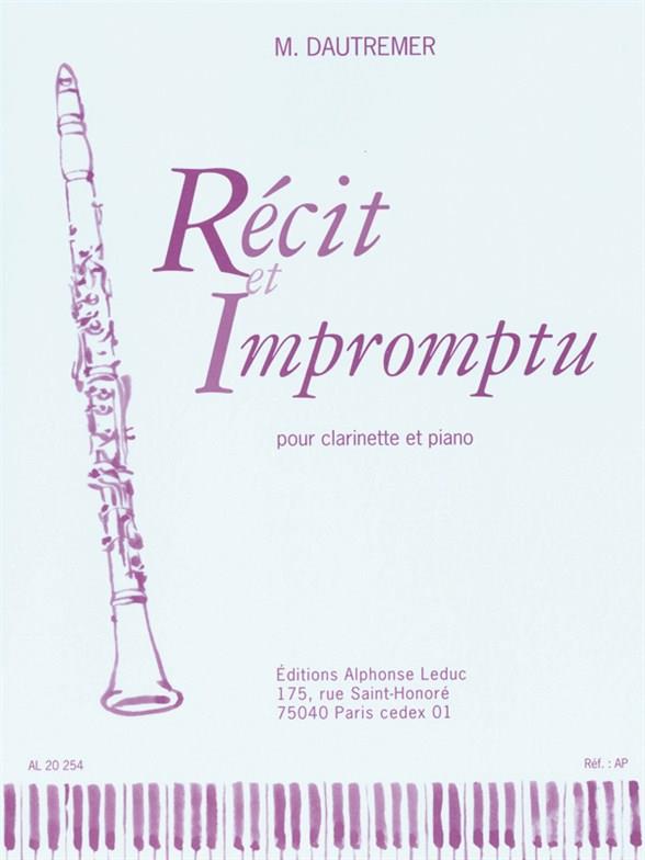 Récit et Impromptu pour clarinette et piano