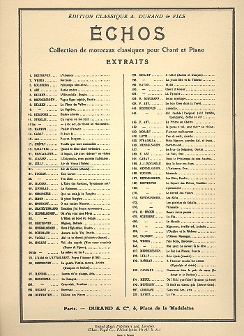 Air de Vénus für Gesang und Klavier