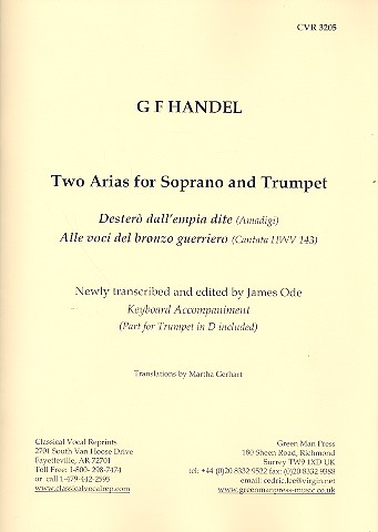 2 Arias for soprano, keyboard and trumpet