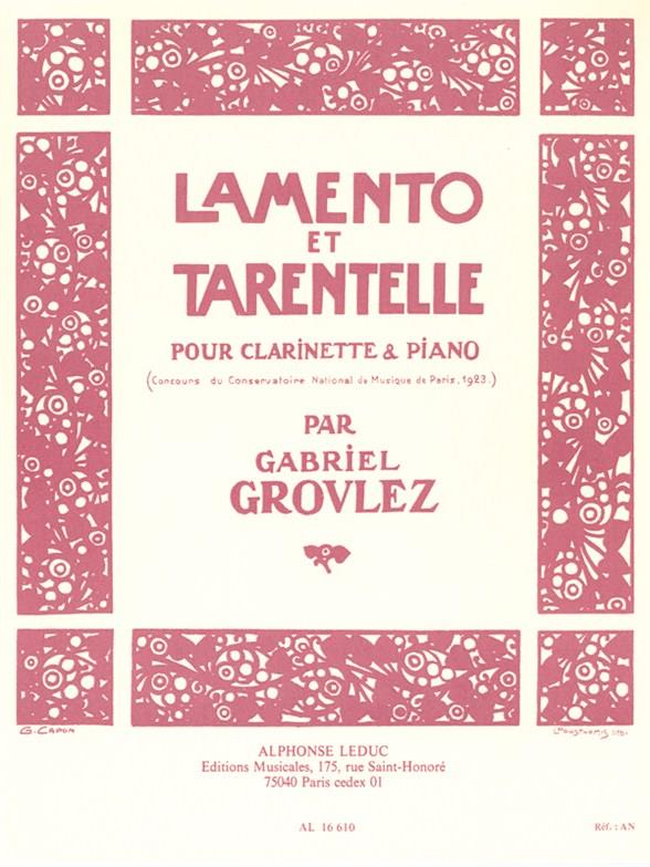 Lamento et Tarentelle pour clarinette