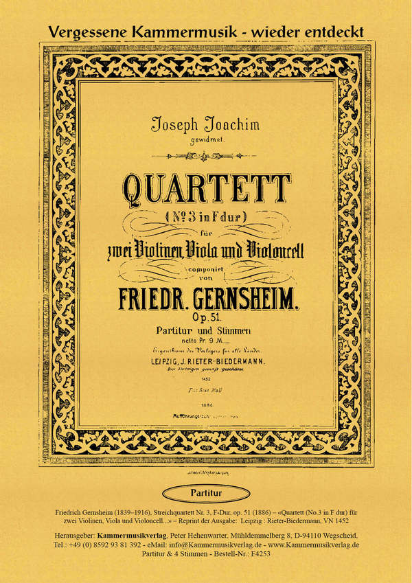 Streichquartett F-Dur Nr.3 op.51