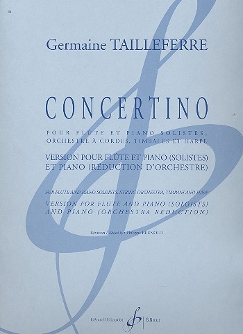 Concertino pour flute et piano solistes,