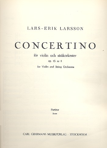 Concertino op.45,8 for violin and