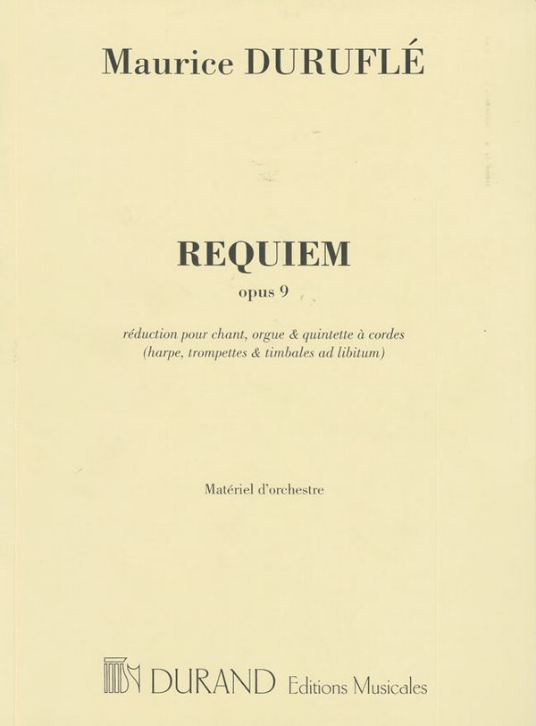 Requiem op.9 pour baryton(s), orgue et