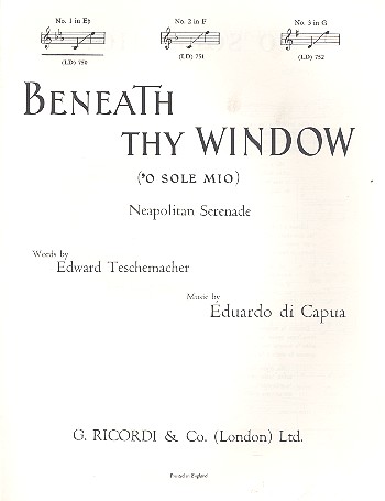 O Sole mio Es-Dur für Singstimme und Klavier