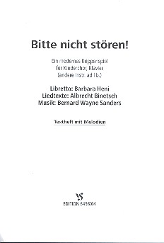 Bitte nicht stören Krippenspiel für Kinderchor,
