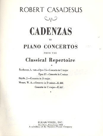 Cadenza to the Piano Concerto in c Minor po.37