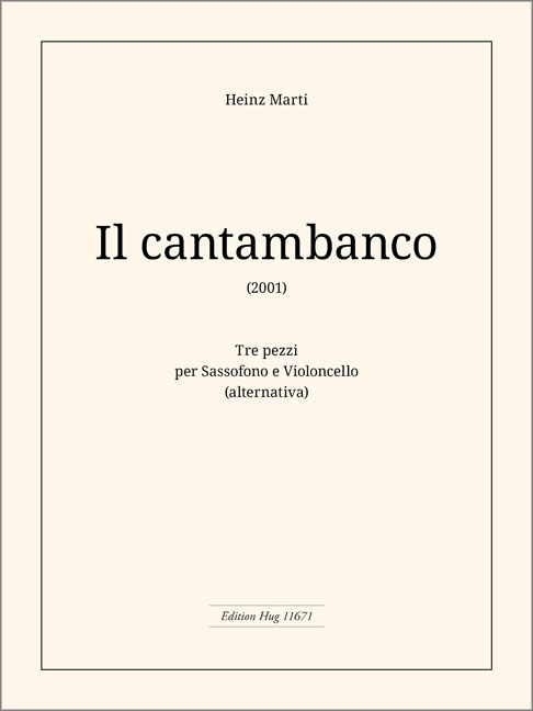 Il cantambanco für Tenorsaxophon