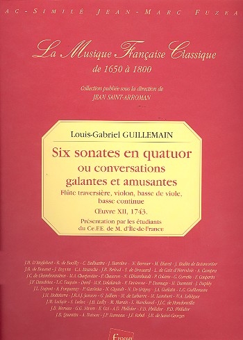 6 Sonates en quatuor op.12 pour flute
