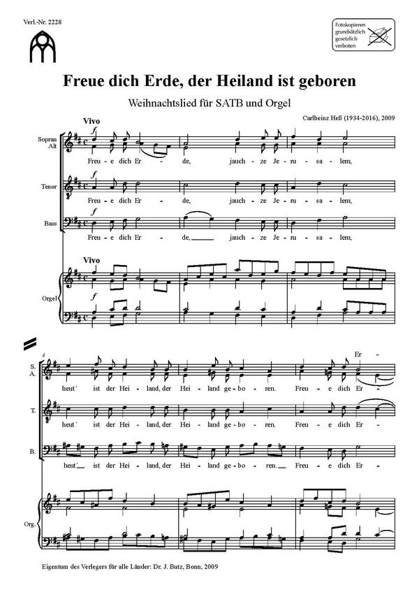 Freu dich Erde der Heiland ist geboren