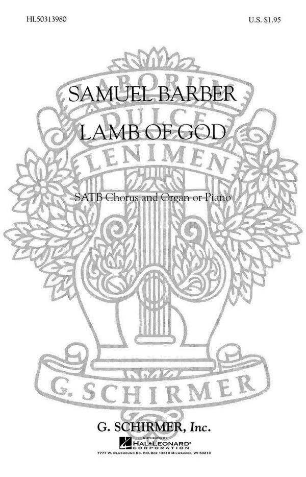 Lamb of God for mixed chorus