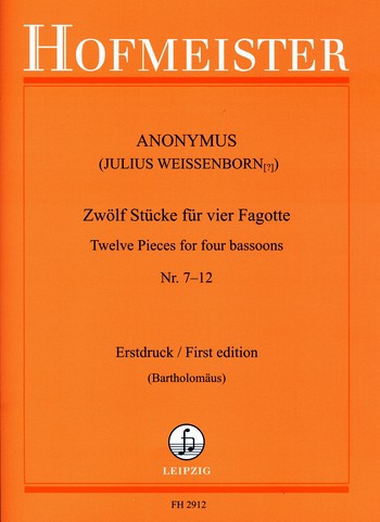 12 Stücke Band 2 (Nr.7-12 ) für 4 Fagotte