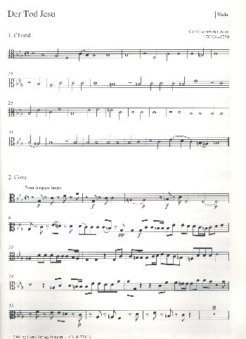 Der Tod Jesu für Soli, gem Chor