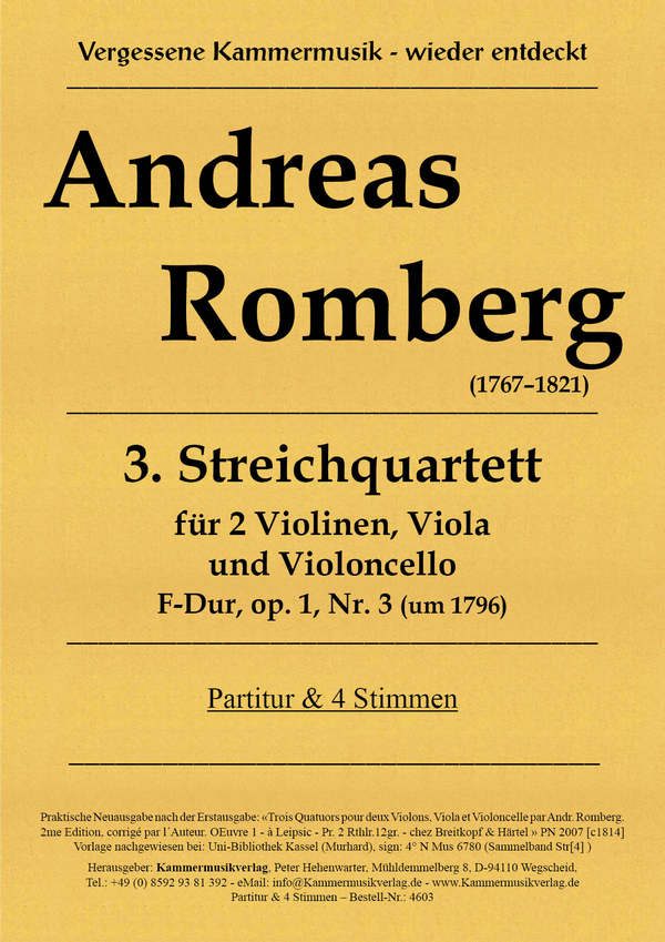 Streichquartett F-Dur op.1,3