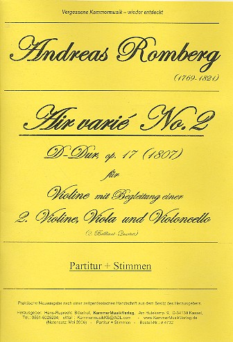 Air varié D-Dur op.17 für 2 Violinen,