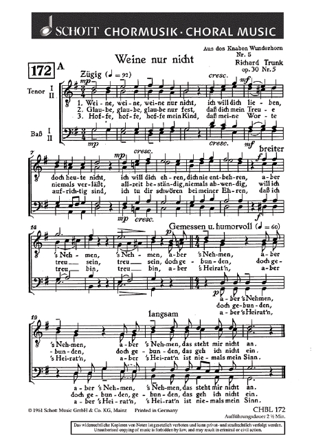 6 Lieder aus des Knaben Wunderhorn op. 30