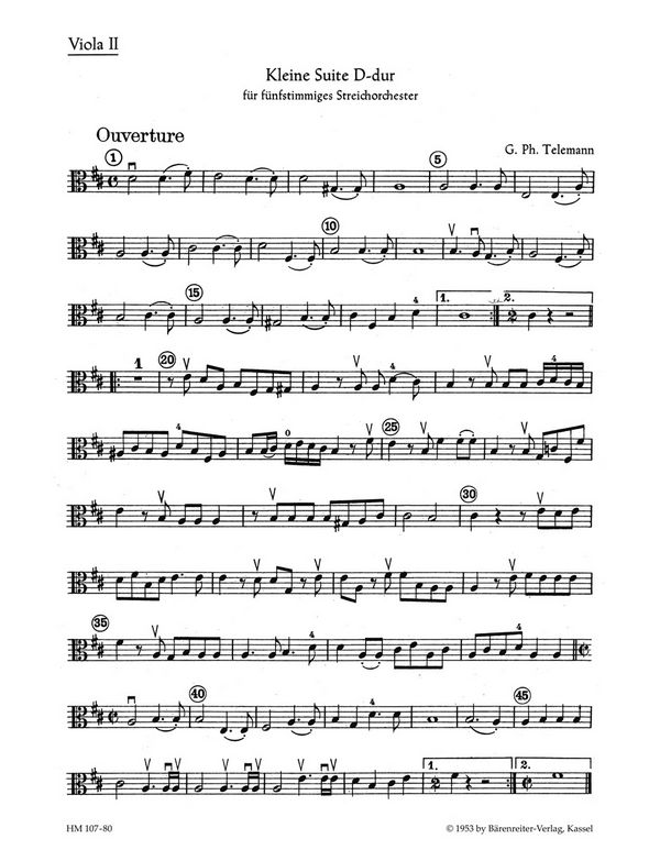 Kleine Suite D-Dur für 2 Violinen, 2 Violen