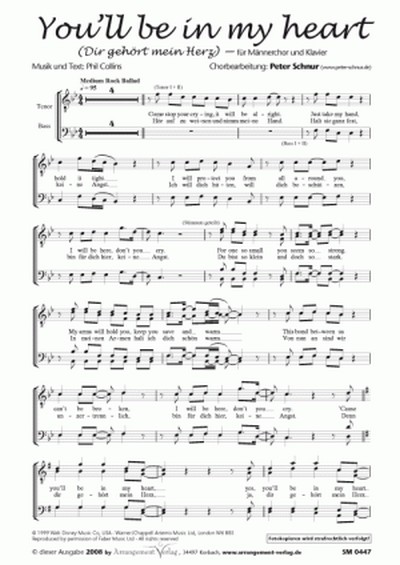 You'll be in my Heart für Männerchor