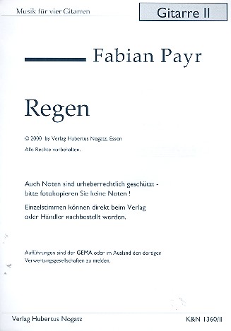 Regen für 4 Gitarren