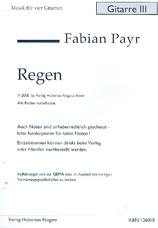 Regen für 4 Gitarren