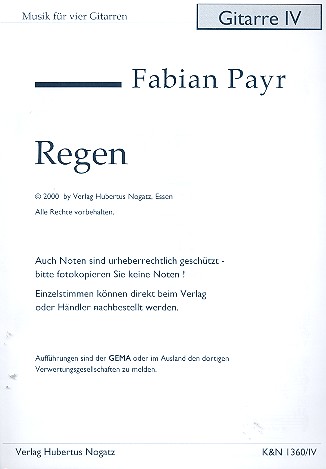 Regen für 4 Gitarren