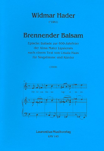 Brennender Balsam für Gesang und Klavier