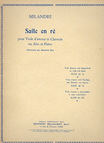 Suite D-Dur für Viola d'amore und