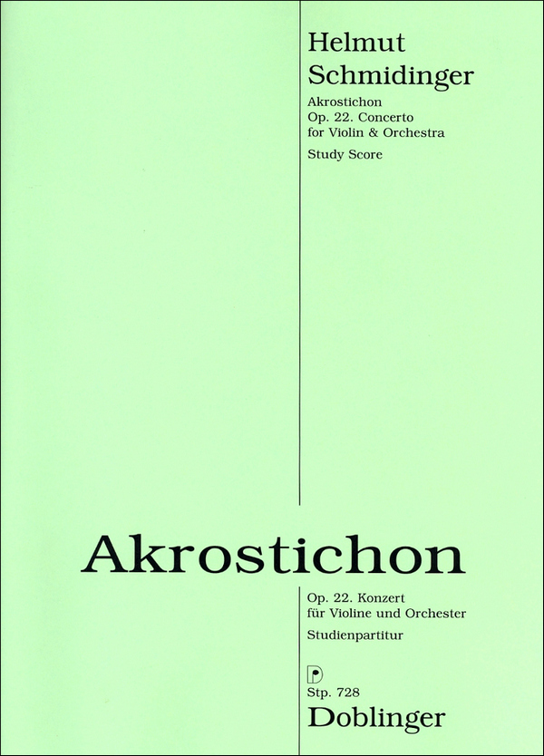 Akrostichon op.22 für Violine und Orchester