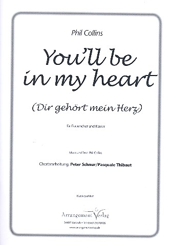 You'll be in my Heart für Frauenchor
