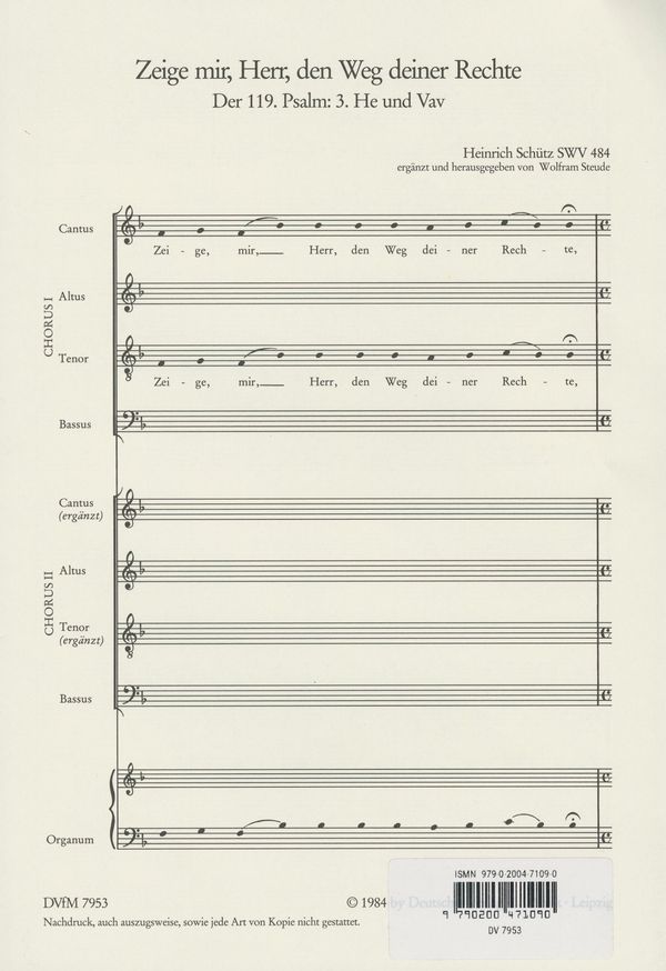 Zeige mir Herr den Weg deiner Rechte SWV484