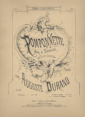 Pomponnette op.80 für 2 Klaviere zu 4 Händen