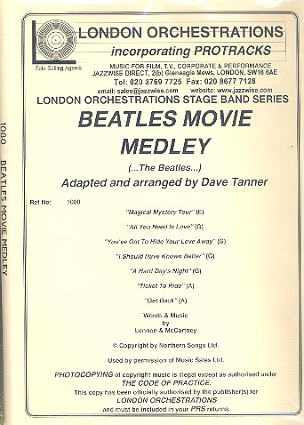 Beatles Movie Medley: for vocals