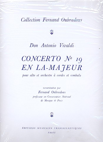 Concerto en la majeur no.19 pour alto