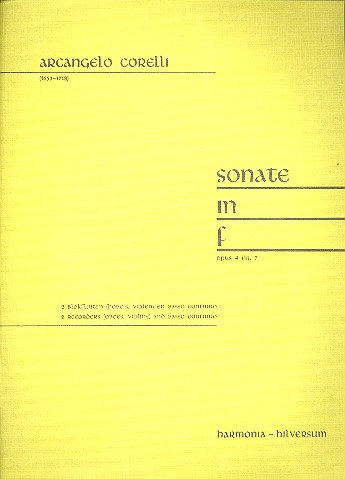Sonate F-Dur op.4,7 für 2 Blockflöten