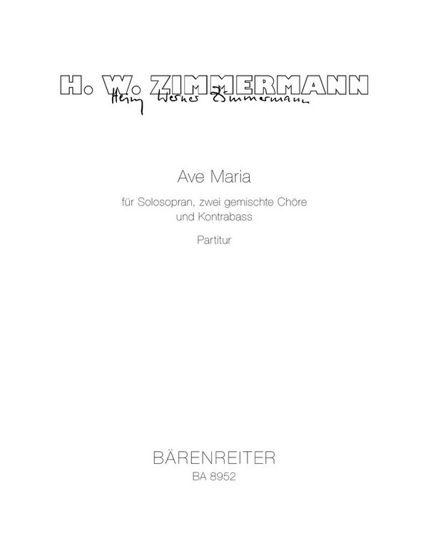 Ave Maria für Sopran, gem Chor