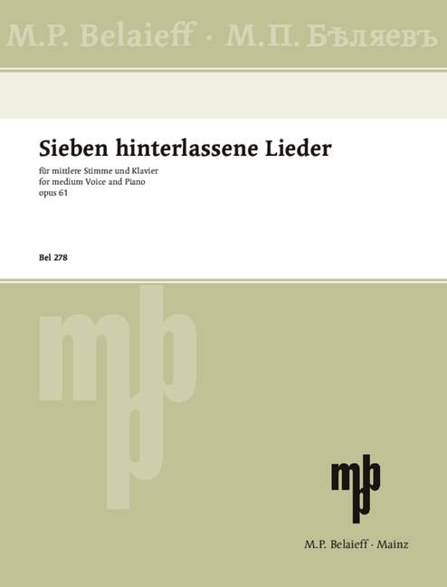 7 hinterlassene Lieder op.61