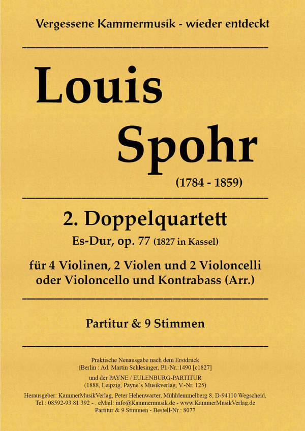Doppelquartett Es-Dur Nr.2 op.77 für