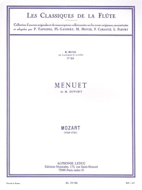 Menuet de M. Duport pour flute et piano