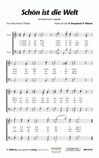 Schön ist die Welt für Männerchor