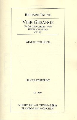 4 Gesänge nach Gedichten von Heine op.90