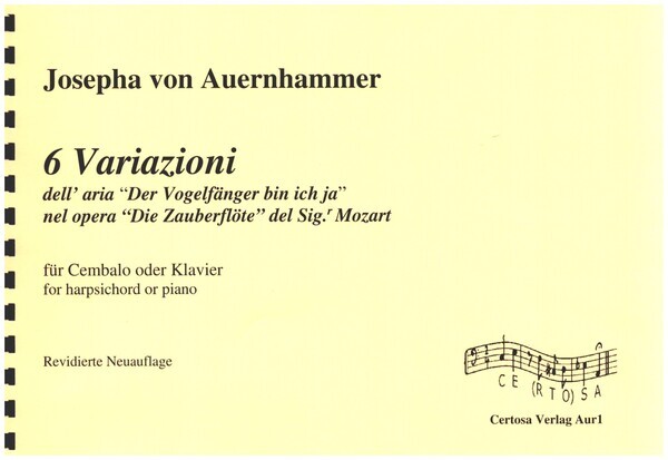 6 Variazioni dell'aria '"er Vogelfänger bin ich ja"