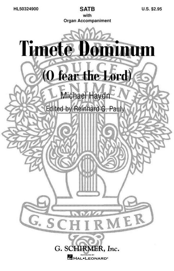 Timete Dominum for mixed chorus