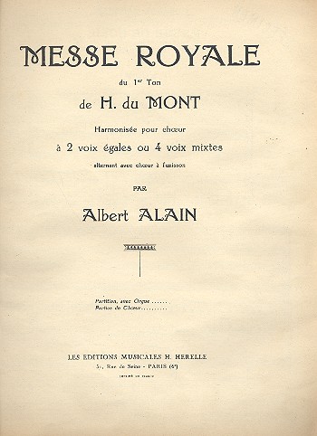 Messe royale du 1er ton de H. du Mont