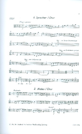 König Midas für Sprecher, Soli, Kinderchor