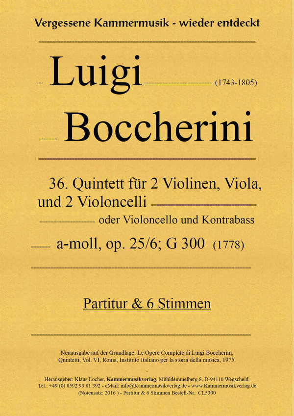 Quintett a-Moll op.25,6 Nr.36 G300