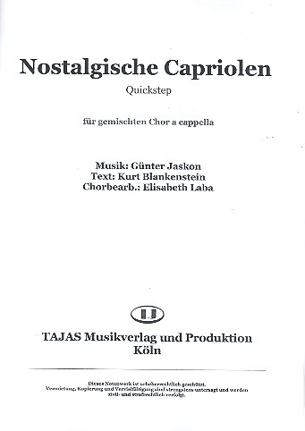 Nostalgische Capriolen für gem Chor