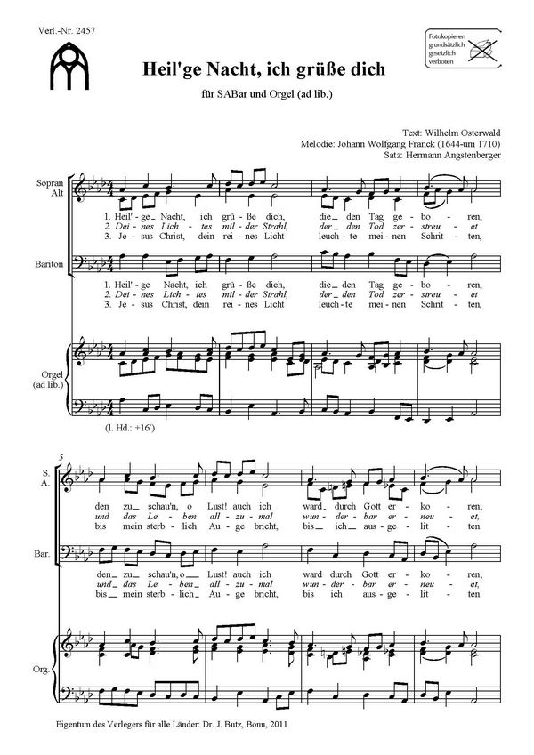 Heil'ge Nacht ich grüße dich