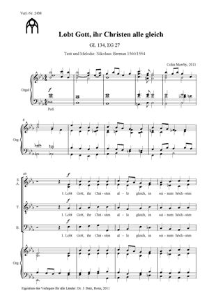 Lobt Gott ihr Christen alle gleich