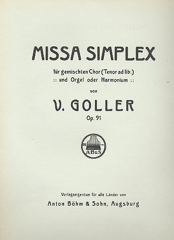 Missa simplex op.91 