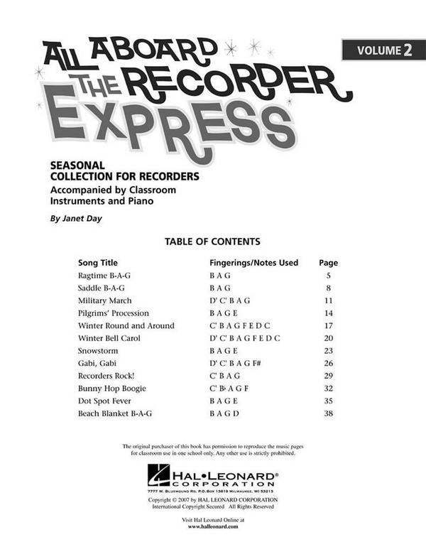 All aboard the Recorder Express vol.2 (+CD)